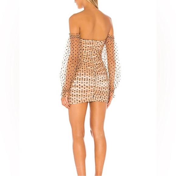 Majorelle x Revolve Secrets Dress Dark Nude Polka Dot Sheer NWT Size Medium - Picture 3 of 8